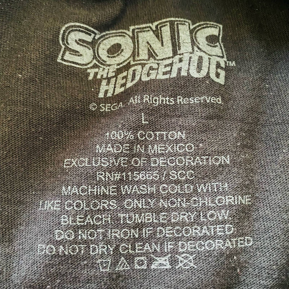 VTG Sonic The Hedgehog Grunge Distressed Sega Cotton T Shirt - Picture 3 of 4